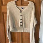 American Eagle Size Extra Small XS Women's Teen Girl Cream Button-Up Sweater Photo 0