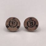 Supernatural Earring Set Angel Banishing Sigil and Faux Blue Crystals with Cuff Silver Photo 1