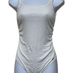 n:philanthropy Revolve nPhilanthropy White Ribbed Prince Tank Thong Bodysuit Ruched Side XS NWT Photo 0