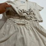 Princess Polly Beige Linen Wrap Romper Size 4 US / AU 8 Photo 3