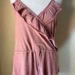 Chaser Mauve Pink Faux Wrap Ruffle Drawstring Tank Top Medium Photo 0