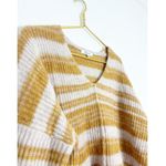 Madewell  Space-Dyed Staley V-Neck Pullover Sweater Size Large Yellow Stripe Photo 6