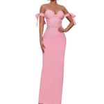 Boutique Pink and Pearl Maxi Dress  Photo 2
