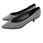 Vivaia Pointed Toe Kitten Heels Womens Shoes Houndstooth Black White EU 38.5 Size 7.5 Photo 2