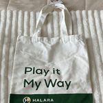 Halara NWT  Cream and Green Canvas Tote Photo 0