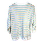 Vintage Pastel Striped Knit Mock Neck Pullover Size XL White Photo 2