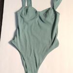 SheIn Green Ribbed Tank Bodysuit Size XS Basics Classic Bodycon Casual Colorful Photo 0