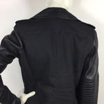 True Religion  Moto Asymmetrical Jacket Leather Sleeves Small Black Photo 13