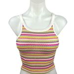 Urban Outfitters  BOG 90s Textured  Rainbow Striped Crochet Crop Tank Top Size S Photo 0