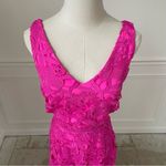 Alexia Admor  Fuschia Hot Bold Pink Trumpet Peplum Crochet Lace Sheath Dress 4 Photo 3