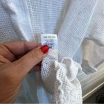 Elegant White Women's Mesh Tunic Top Size Large Cardigan Style Buttons Cotton Photo 9