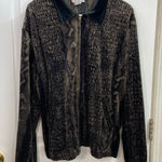 Vintage Logix brown black velour animal snake print full zip collared jacket XL Photo 0