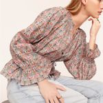 J.Crew Tie-Waist Organic Cotton Top in Liberty Giorgia Duke fabric - Size S Photo 2