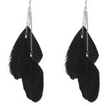 Apt. 9 Black Bohemian Feather Drop Earrings Photo 0