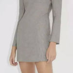 ZARA  Women's Plaid Brown Dress Long Sleeve Short Square Neck Zip Size Medium Photo 0