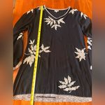 Scully Size Large Black With Gray Embroidery Tunic Top Lace Trim Western Boho Photo 7