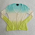 Cynthia Rowley Ombre Lacey Open Knit V-Neck Cardigan Sweater Dip Dye Size M Photo 5