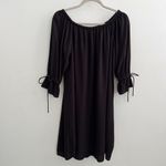 Ann Taylor LOFT off the shoulder Black dress XSMALL tie sleeve Midi NWT Photo 5