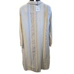 ZARA NWT  V Neck High Waisted Dress Striped Bow Cream Black Size Med Lightweight Photo 5