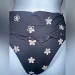 Peony Swimwear Twist Bandeau Bikini Top (M) & High Waist Bikini Bottom (S) Set Black Size M Photo 3