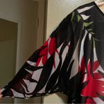 Worthington Boatneck Blouse White Black Palm Print M Photo 4