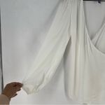 Modcloth Ivory Draped Blouse Long Sleeve Wrap Blouse NWT Size S Photo 4