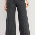 Old Navy High Rise Pixie Wide Leg Pant Womens Size Medium Tall NWT Gray White Photo 0