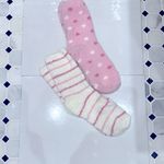 Two pairs of Prosecco cozy socks. Pink/cream. NIB. Size5 Photo 8