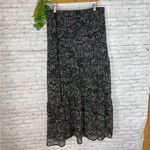 Tamara H Black Tiered Floral Print Maxi Skirt Size XL Photo 2