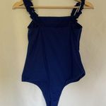 Saints 21 Ribbed Blue Sleeveless Bodysuit With Ruffle Straps women's size small Size M Photo 5