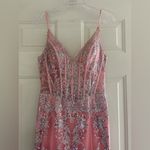 Jasz Couture Lush by  Pink Silver Sequin Mermaid 7317 Open Back‎ Prom Gown Size 0 Photo 5