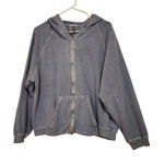 New York Laundry  Blue Full Zip Cotton Athleisure Fleece Hoodie Sweatshirt Sze XL Photo 0