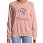 The Great ๐ The College Sweatshirt Varsity with Jaguar Graphic Washed Pink 0 XS Photo 0