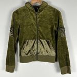 BCBGMAXAZRIA  Olive Green Y2K Velvet Jacket Photo 0