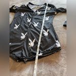 Playboy  Women’s One Piece Long Sleeve Shorts Romper Button Front Sz L/XL EUC Photo 7