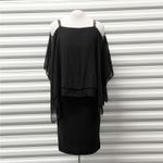 Slny  Women's Cocktail Dress Size 4 Black Chiffon Mother Of Bride Wedding Party Photo 1