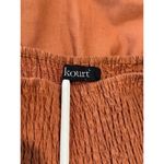 Kourt Portia Dress Orange Flax Smocked Mini Puff Sleeve A Line Babydoll Large Photo 3