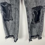Free People Maggie Black Wash Button Fly Busted Knees Sharkbite Hem Jeans 26 Photo 11