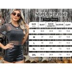 NWT Black/Silver Sparkly Sheer Mesh Star Tee Concert Rave Top Photo 3