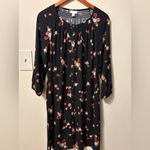 J. Jill Black Floral Long Sleeve Dress Photo 2