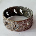 Vintage Silver 925 Openwork Hippie Boho Daisy Flower Floral Band Ring Size 7 Photo 1