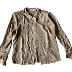 Vintage C.E.O. Button Down Blouse Tan Size 10 Photo 2