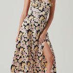 ASTR New! Gala Floral Bustier Cross Strap Midi Dress Black Floral Medium $138 Photo 0