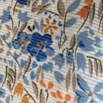 Vintage Scarf Floral Lightweight Square White Blue Orange Retro 90s Italy Women Photo 3