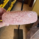 Pink Floral Lace Padded Headband Faux Suede Lined One Size Photo 3