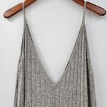 Mina Lisa Jumpsuit Womens L Gray Ribbed Wide Leg Baggy Oversized Stretchy Lounge Size L Photo 2
