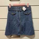 Free People  Be My Baby Braided Denim Mini Skirt NWT Photo 0