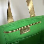 Lauren Ralph Lauren Green and Gold Summer Canvas Tote Photo 6