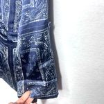 Vera Wang Simply  Women's Navy Silky Satin Paisley Bandanna Handkerchief Blazer M Photo 5