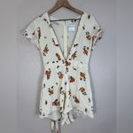 Privacy Please Revolve x  Goodwin Cream Tie Waist Floral Romper size Medium $150 Photo 3
